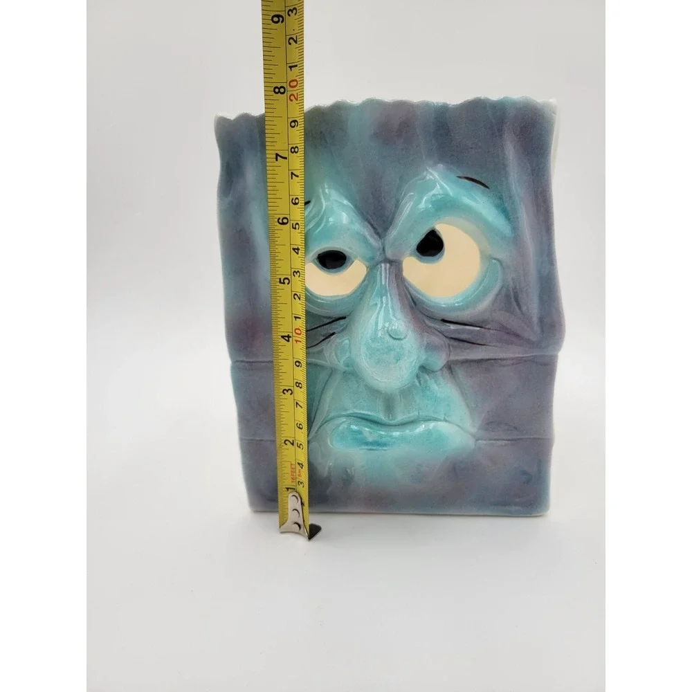 Vintage‎ Halloween Frankenstein Monster Face Ceramic Luminary Bag Candle Holder